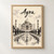Agra, India travel poster full-bleed print styled in Front oak frame - corrected opening; frame and props not included