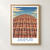 Jaipur, India travel poster bordered print styled in Front oak frame - corrected opening; frame and props not included