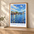 Vancouver, Canada travel poster bordered print styled in Light oak-console; frame and props not included