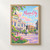 Mexico City, Mexico travel poster full-bleed print styled in Front oak frame - corrected opening; frame and props not included
