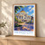 Mexico City, Mexico travel poster bordered print styled in Light oak-console; frame and props not included