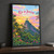 Rio de Janeiro, Brazil travel poster full-bleed print styled in Black frame / charcoal wall; frame and props not included