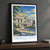 Mexico City, Mexico travel poster bordered print styled in Black frame / charcoal wall; frame and props not included