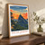 Rio de Janeiro, Brazil travel poster bordered print styled in Original angled oak-console; frame and props not included