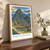 Machu Picchu, Peru travel poster bordered print styled in Original angled oak-console; frame and props not included