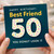 Best Friend 50th Birthday Card - Sprinkle Donut Number 50 with 'You Donut Look It' - Funny Birthday Greeting