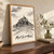 Mont-Saint-Michel from the causeway full-bleed print styled in Original angled oak-console; frame and props not included
