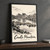Cradle Mountain from Dove Lake full-bleed print styled in Black frame / charcoal wall; frame and props not included