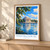 Jefferson Memorial across the Tidal Basin bordered print styled in Light oak-console; frame and props not included