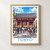 Senso-ji Kaminarimon lantern gate bordered print styled in Front oak frame - corrected opening; frame and props not included