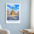 Dresden Frauenkirche from Neumarkt bordered print styled in White frame / blue sitting room; frame and props not included