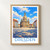 Dresden Frauenkirche from Neumarkt bordered print styled in Front oak frame - corrected opening; frame and props not included