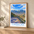 Caracas city view bordered print styled in Light oak-console; frame and props not included