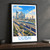 Dubai city view bordered print styled in Black frame / charcoal wall; frame and props not included