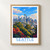 Seattle Space Needle from Kerry Park bordered print styled in Front oak frame - corrected opening; frame and props not included