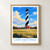 Cape Hatteras Lighthouse bordered print styled in Front oak frame - corrected opening; frame and props not included