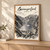 Geirangerfjord from Flydalsjuvet full-bleed print styled in Light oak-console; frame and props not included