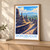 Borobudur upper terraces and stupas bordered print styled in Light oak-console; frame and props not included