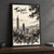 Taipei skyline from Elephant Mountain full-bleed print styled in Black frame / charcoal wall; frame and props not included