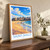 Saint-Malo ramparts from the beach bordered print styled in Original angled oak-console; frame and props not included