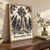 Sequoia General Sherman Tree full-bleed print styled in Original angled oak-console; frame and props not included