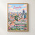 Luanda city view full-bleed print styled in Front oak frame - corrected opening; frame and props not included