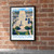 Houston city view bordered print styled in Black frame / exposed brick; frame and props not included