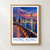 Hong Kong city view bordered print styled in Front oak frame - corrected opening; frame and props not included