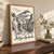 Antigua Santa Catalina Arch full-bleed print styled in Original angled oak-console; frame and props not included