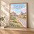 Scotts Bluff from the Oregon Trail full-bleed print styled in Light oak-console; frame and props not included