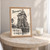 Indianapolis Soldiers and Sailors Monument full-bleed print styled in Oak frame / bedside table; frame and props not included