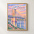 Cincinnati Roebling Suspension Bridge full-bleed print styled in Front oak frame - corrected opening; frame and props not included