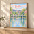 Boston Public Garden lagoon bridge full-bleed print styled in Light oak-console; frame and props not included