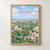 Chennai city view full-bleed print styled in Front oak frame - corrected opening; frame and props not included