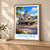 Dunster Yarn Market bordered print styled in Light oak-console; frame and props not included