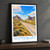 Scotts Bluff from the Oregon Trail bordered print styled in Black frame / charcoal wall; frame and props not included