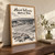 Hawaii Volcanoes Kilauea caldera overlook full-bleed print styled in Original angled oak-console; frame and props not included