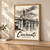 Cincinnati Roebling Suspension Bridge full-bleed print styled in Light oak-console; frame and props not included