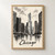 Chicago city view full-bleed print styled in Front oak frame - corrected opening; frame and props not included