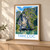 Ninh Binh Tam Coc river karsts bordered print styled in Light oak-console; frame and props not included
