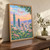 Taipei skyline from Elephant Mountain full-bleed print styled in Original angled oak-console; frame and props not included
