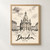 Dresden Frauenkirche from Neumarkt full-bleed print styled in Front oak frame - corrected opening; frame and props not included