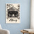 Albany Covered Bridge full-bleed print styled in White frame / blue sitting room; frame and props not included