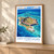 Dry Tortugas Fort Jefferson bordered print styled in Light oak-console; frame and props not included