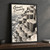 Giant's Causeway basalt columns full-bleed print styled in Black frame / charcoal wall; frame and props not included