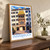 Innsbruck Golden Roof bordered print styled in Original angled oak-console; frame and props not included