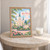 New Orleans St Louis Cathedral Jackson Square full-bleed print styled in Oak frame / bedside table; frame and props not included