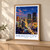Mexico City city view bordered print styled in Light oak-console; frame and props not included