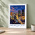 Mexico City city view bordered print styled in White frame / sage wall; frame and props not included