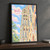 Wells Cathedral west front full-bleed print styled in Black frame / charcoal wall; frame and props not included